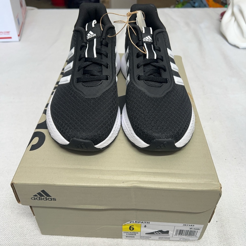 Adidas Black and White Running Shoes